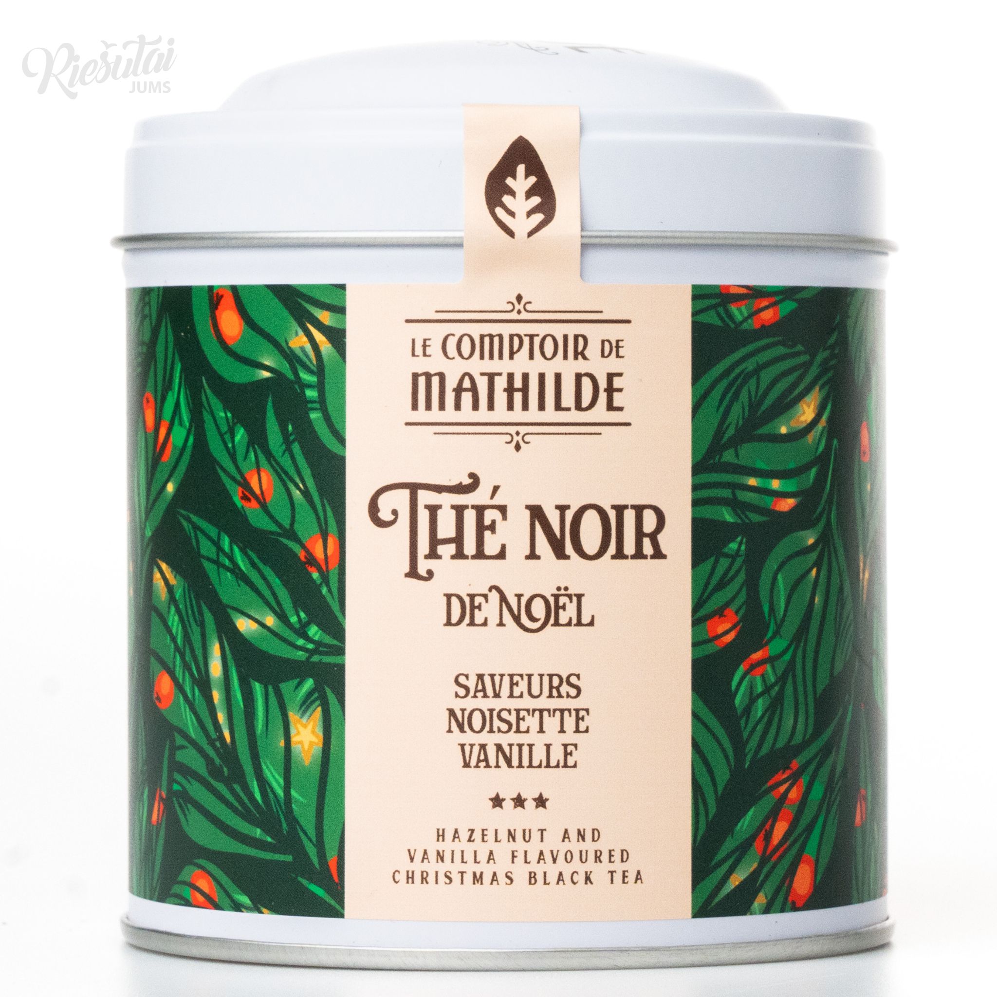 „MATHILDE“ kalėdinė lazdynų ir vanilės juodoji arbata