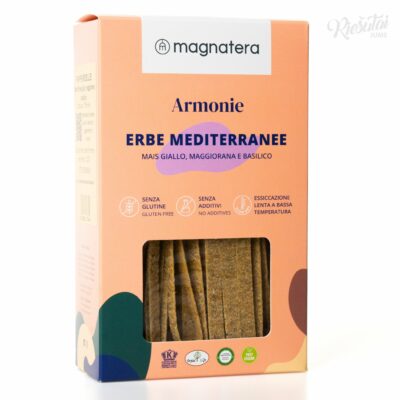 „MAGNATERA“ geltonųjų kukurūzų makaronai su mairūnu ir baziliku, 250 g