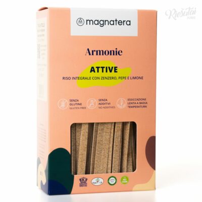 „MAGNATERA“ rudųjų ryžių  makaronai su imbieru, pipirais ir citrina, 250 g