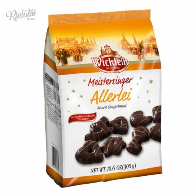 „Wicklein“ kalėdiniai imbieriniai meduoliai aplieti juoduoju šokoladu, 300 g