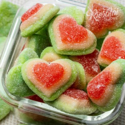 Guminukai „Cukruotos trijų spalvų itališkos širdelės“, 1 kg