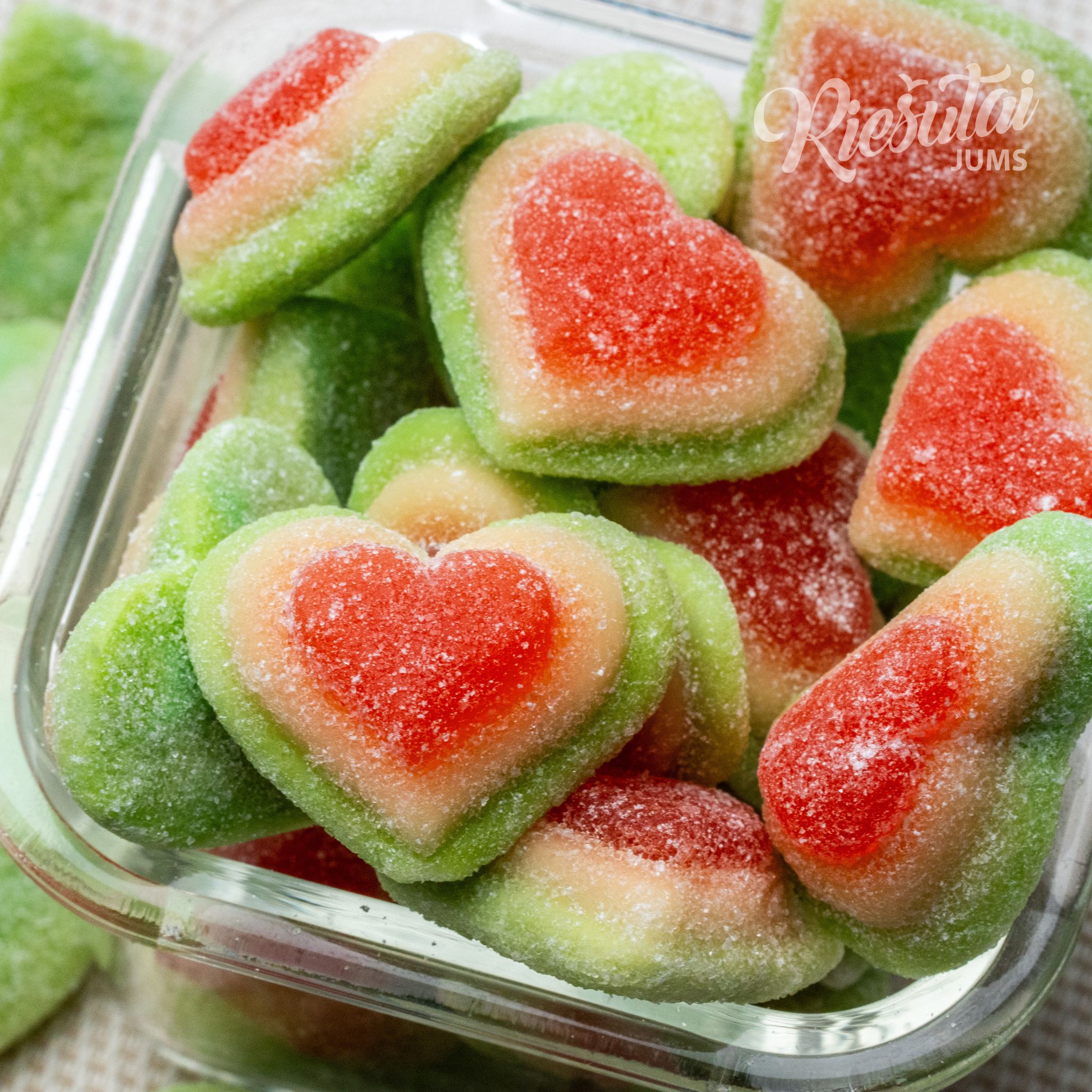 Cukruotos trijų spalvų itališkos širdelės