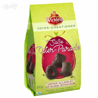 „Wicklein“ velykiniai meduoliai aplieti juoduoju šokoladu, 200 g
