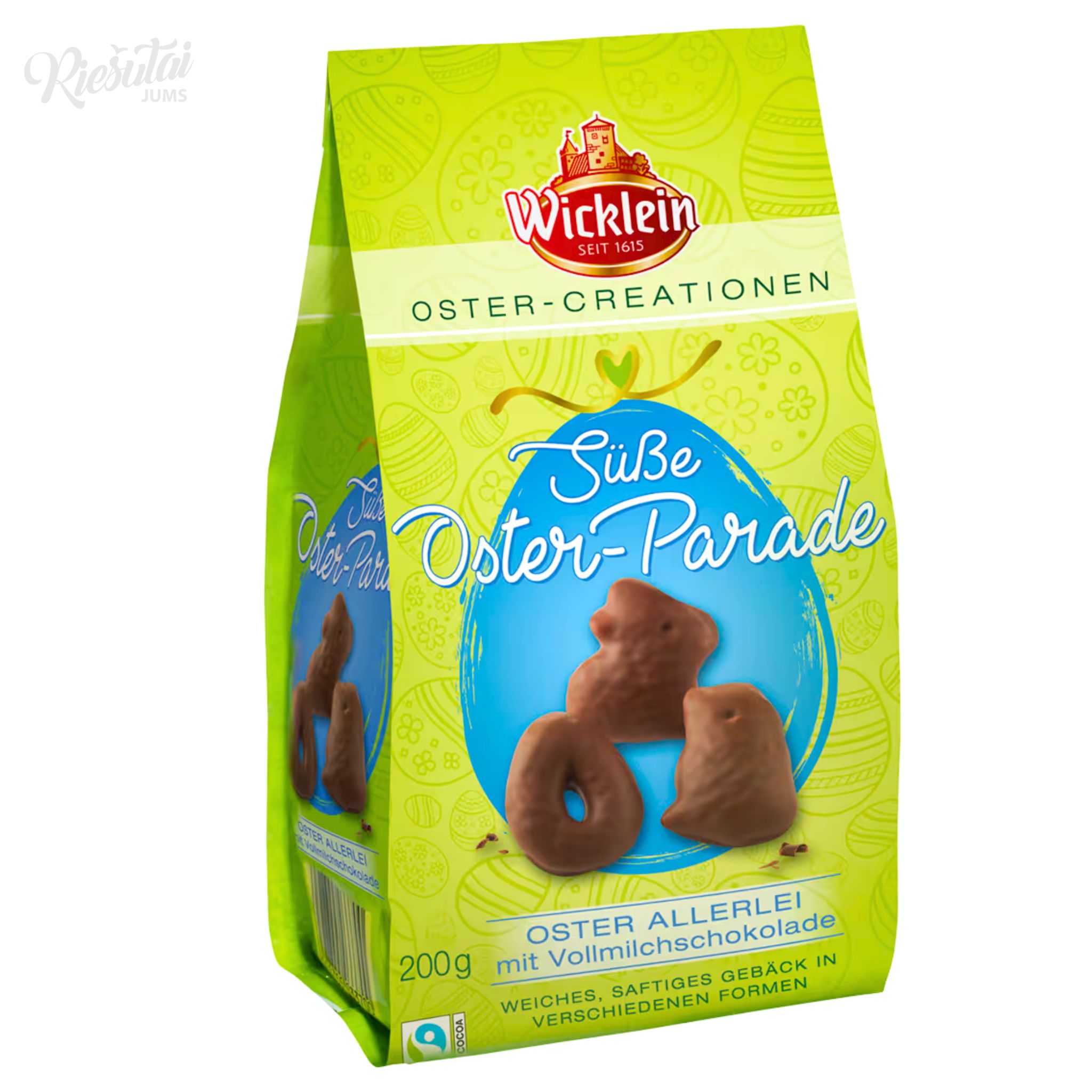 „Wicklein“ velykiniai meduoliai aplieti pienišku šokoladu, 200 g